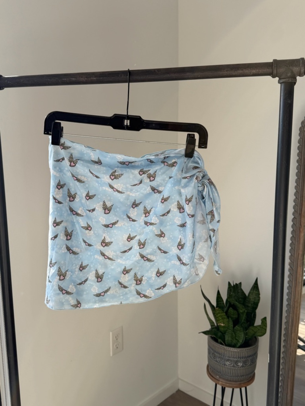 Victoria's Secret Pale Blue Butterfly Tie-Side Swim Sarong